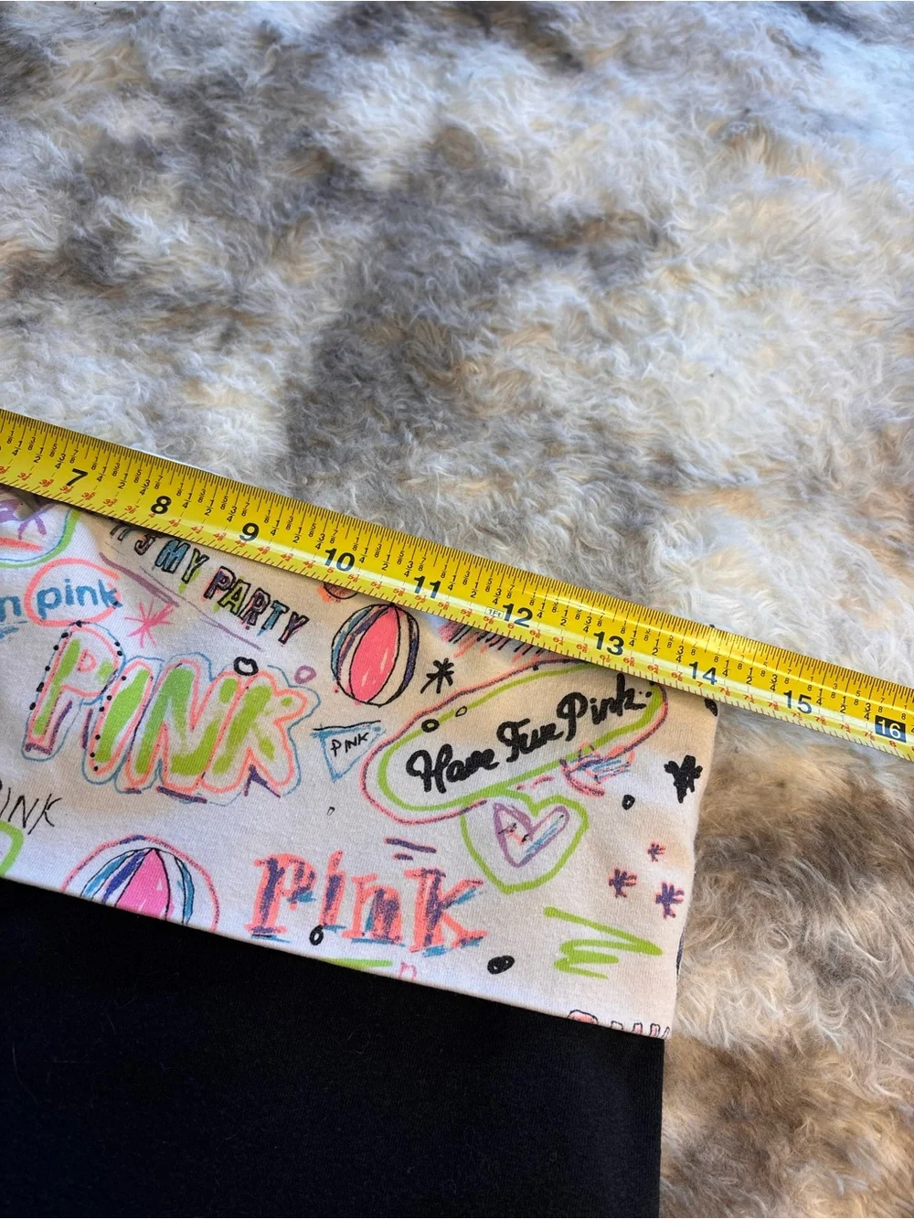 Y2K Victoria's Secret Leggings with Printed Fold-Over Waistband